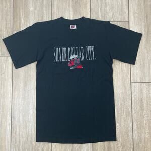 Vintage Silver Dollar City Embroidered T Shirt Mens S Black Tourist USA